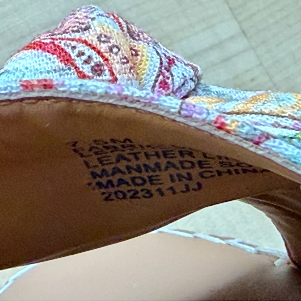 Antonio Melani Paisley Print Espadrille Bow Slides Boho Chic Resort Wear - 7.5 - Picture 11 of 12